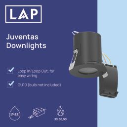 LAP Juventas Fixed  Fire Rated Downlight Black