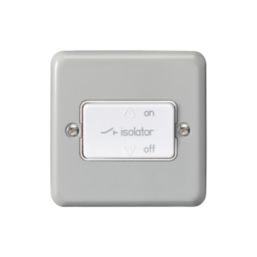 MK Contoura 10A 1-Gang 3-Pole Fan Isolator Switch Grey  with White Inserts