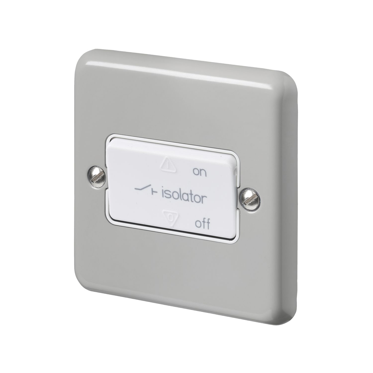 MK Contoura 10A 1-Gang 3-Pole Fan Isolator Switch Grey with White Inserts (200RG)