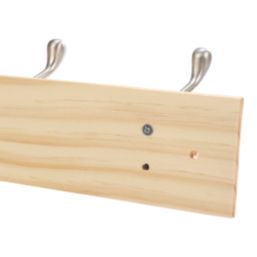 Essentials 4-Hook Rail Pine 458mm x 95mm