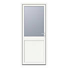 Crystal  1-Panel 1-Light Left-Hand Opening White Aluminium Back Door 2090 x 840mm