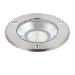 Saxby Hoxton 140mm Outdoor Round LED Recessed Ground Light Brushed Stainless Steel 13W 1000lm