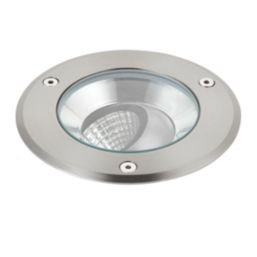Saxby Hoxton 140mm Outdoor Round LED Recessed Ground Light Brushed Stainless Steel 13W 1000lm