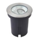 Saxby Hoxton 140mm Outdoor Round LED Recessed Ground Light Brushed Stainless Steel 13W 1000lm