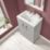 Essentials Ablis Freestanding Vanity Unit with Ceramic Basin Gloss Grey 610mm x 400mm x 844mm