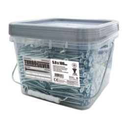 Turbo Silver  PZ Double-Countersunk  Multipurpose Screws 5mm x 100mm 1000 Pack