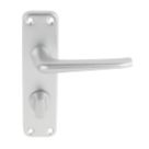 Smith & Locke 2000 Series Fire Rated WC Door Handle Set Pair Satin Aluminium