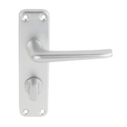 Smith & Locke 2000 Series Fire Rated WC Door Handle Set Pair Satin Aluminium