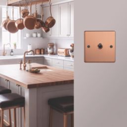 Varilight  10A 1-Gang 2-Way Light Switch  Brushed Copper