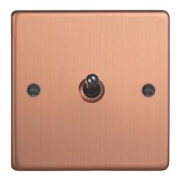 Varilight  10A 1-Gang 2-Way Light Switch  Brushed Copper