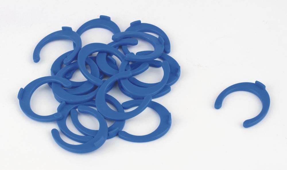 FloPlast FloFit+ Plastic Collet Clips Blue 15mm 20 Pack - Screwfix