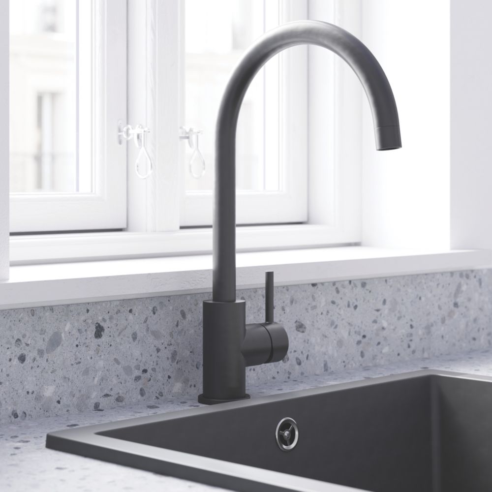 Swirl Elbe Tap Matt Black Screwfix