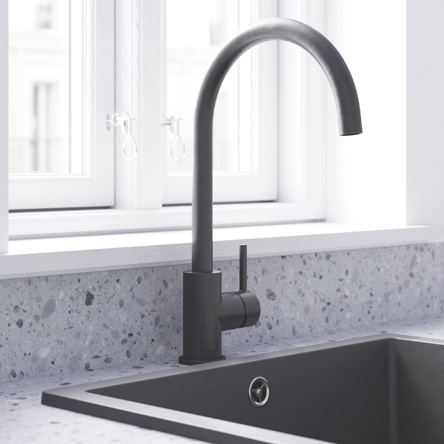 Swirl Elbe Tap Matt Black (201FR)