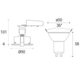 4lite  Tilt  Fire Rated LED Smart Downlights White 5W 440lm 6 Pack