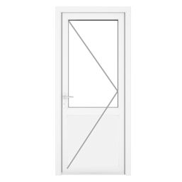 Crystal  1-Panel 1-Clear Light Right-Handed White uPVC Back Door 2090mm x 920mm