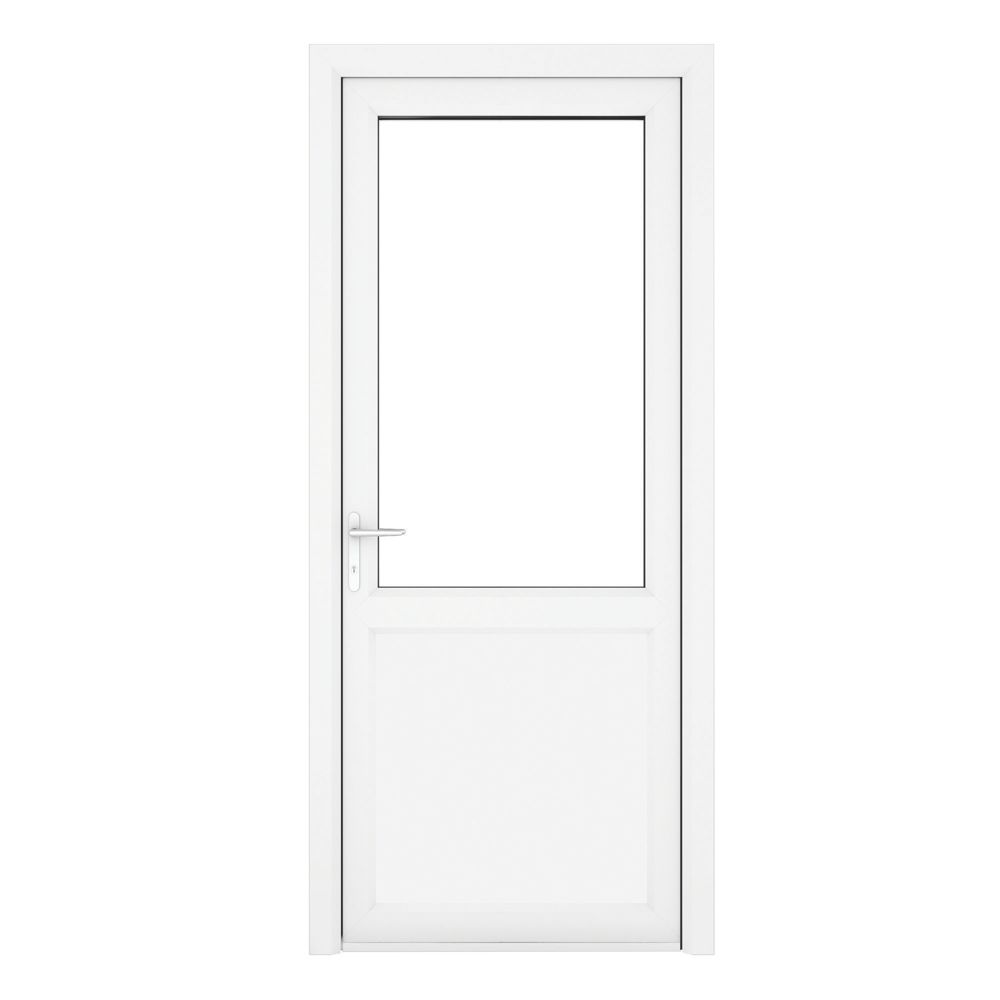 Crystal 1Panel 1Clear Light RightHanded White uPVC Back Door 2090mm