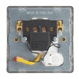 Contactum Lyric 20A 1-Gang DP Control Switch & Flex Outlet Brushed Brass with Neon with White Inserts