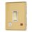 Contactum Lyric 20A 1-Gang DP Control Switch & Flex Outlet Brushed Brass with Neon with White Inserts
