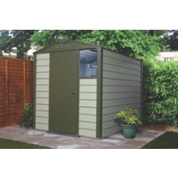 Trimetals Titan 660 6' x 6' (Nominal) Apex Metal Shed Olive/Moorland Green