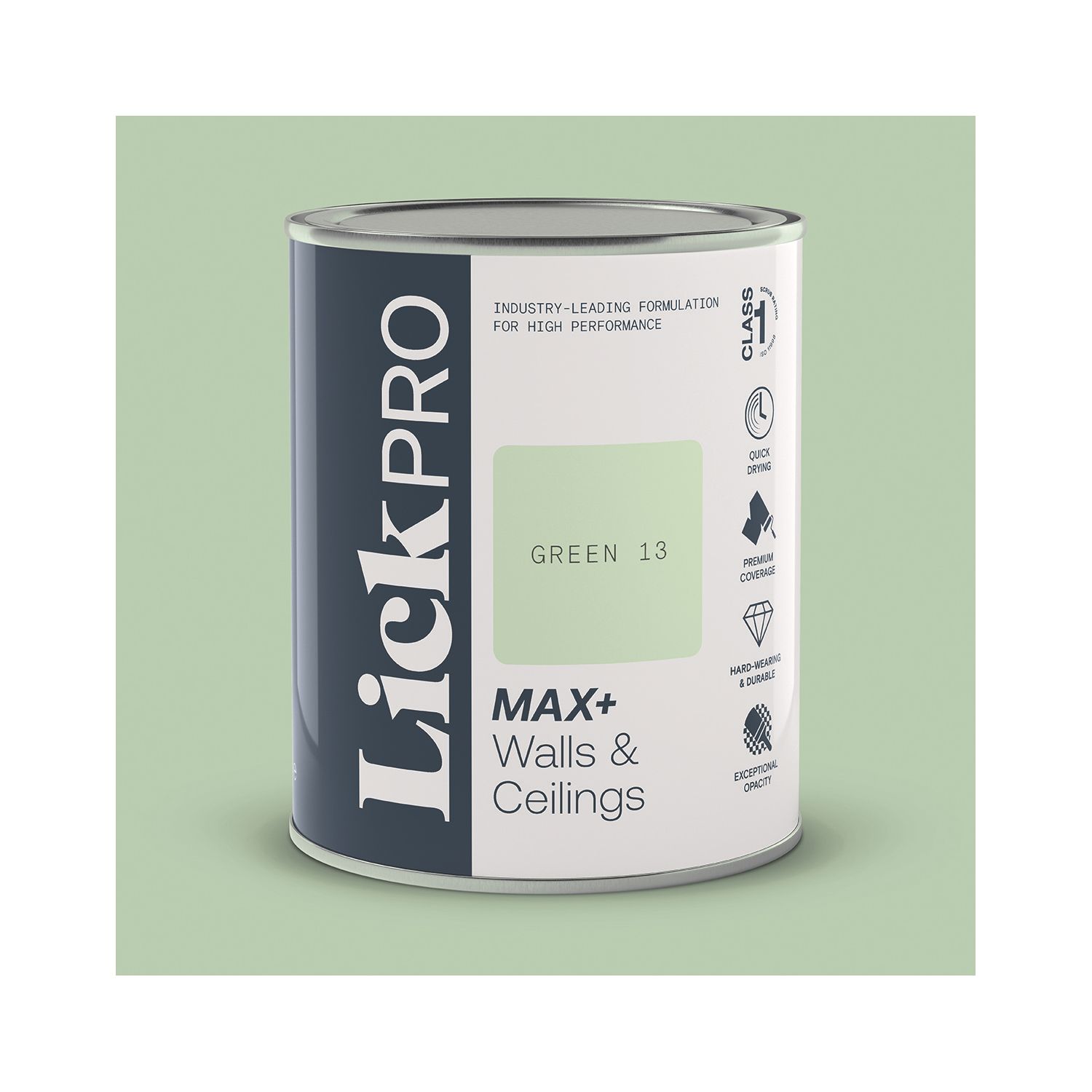 LickPro Max+ 1Ltr Green 13 Matt Emulsion Paint (201TM)