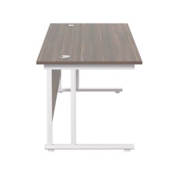 TC Group Aztec Twin Upright Rectangular Office Desk Dark Walnut/White ...