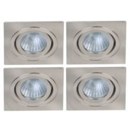 Spa Cali Adjustable Square Downlights Satin Nickel 4 Pack
