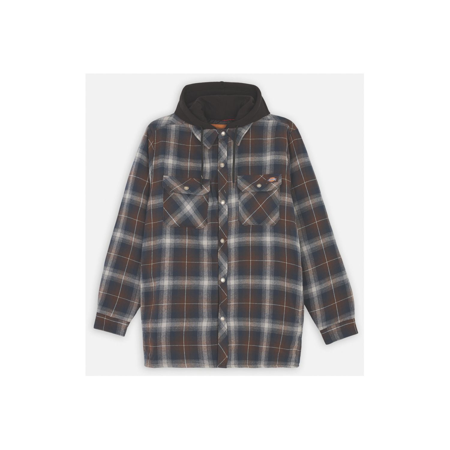Dickies Fleece Hood Flannel Shirt Jacket Jackets Dark Blue Medium 38" Chest (201VU)