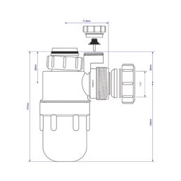 McAlpine  Antisyphon Bottle Trap White 40mm
