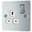 LAP  13A 1-Gang DP Switched Plug Socket Polished Chrome  with White Inserts