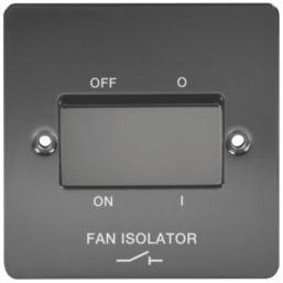 LAP  10A 1-Gang 3-Pole Fan Isolator Switch Black Nickel  with Black Inserts