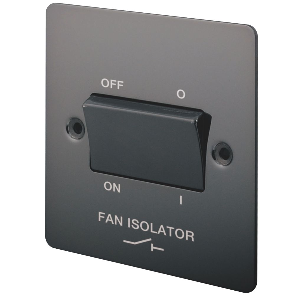 LAP 10A 1Gang 3Pole Fan Isolator Switch Black Nickel with Black
