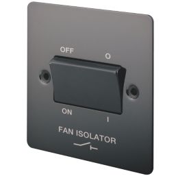 LAP  10A 1-Gang 3-Pole Fan Isolator Switch Black Nickel  with Black Inserts