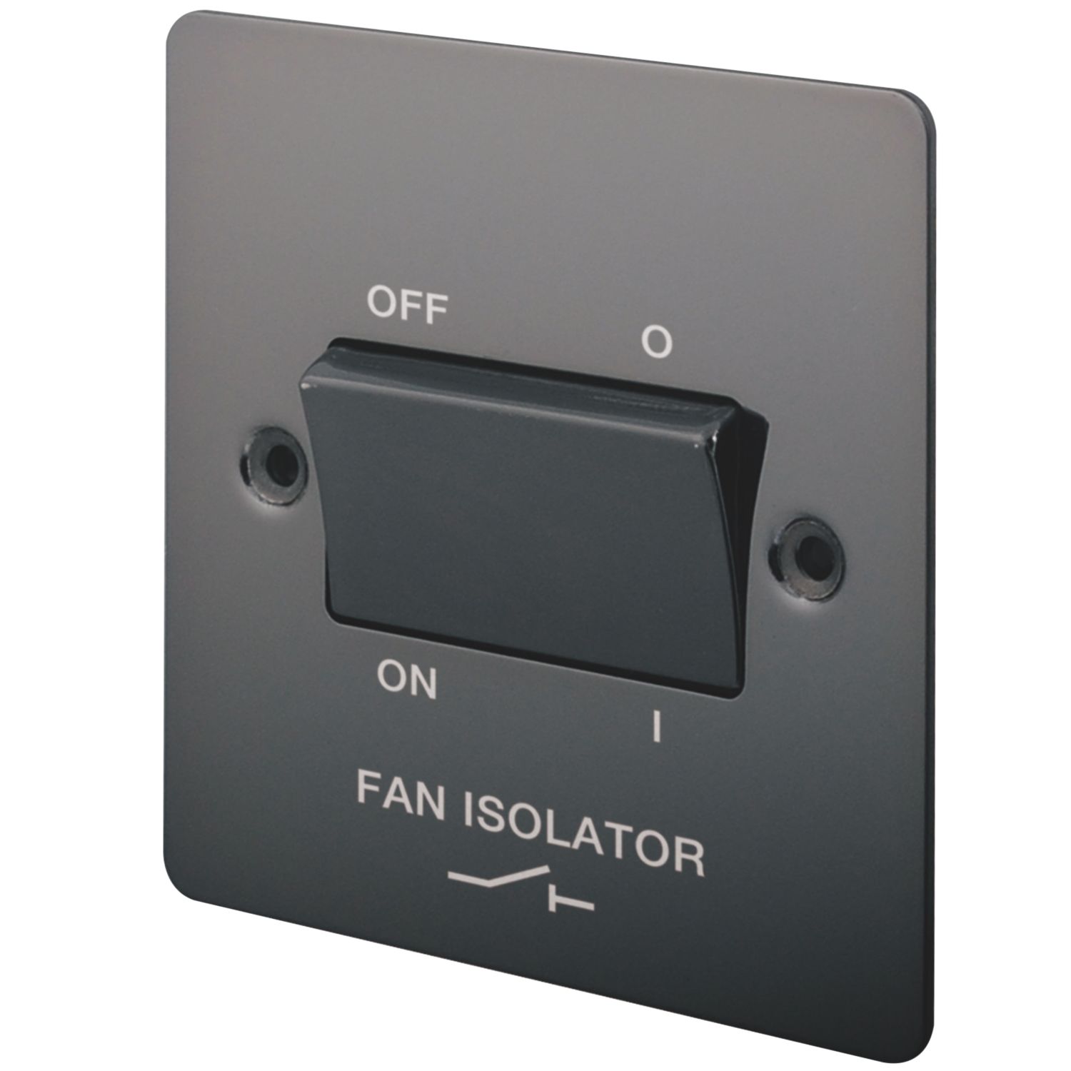 LAP 10A 1-Gang 3-Pole Fan Isolator Switch Black Nickel with Black Inserts (20290)