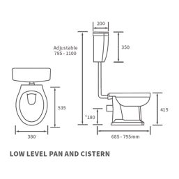 Traditional Soft-Close Low-Level Toilet & Seat Dual-Flush 6Ltr