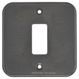 Knightsbridge  1-Module Grid Metal Clad Faceplate Black