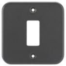 Knightsbridge  1-Module Grid Metal Clad Faceplate Black