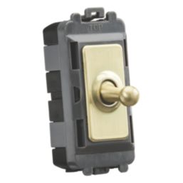 Knightsbridge  20AX Grid Intermediate Toggle Switch Brushed Brass