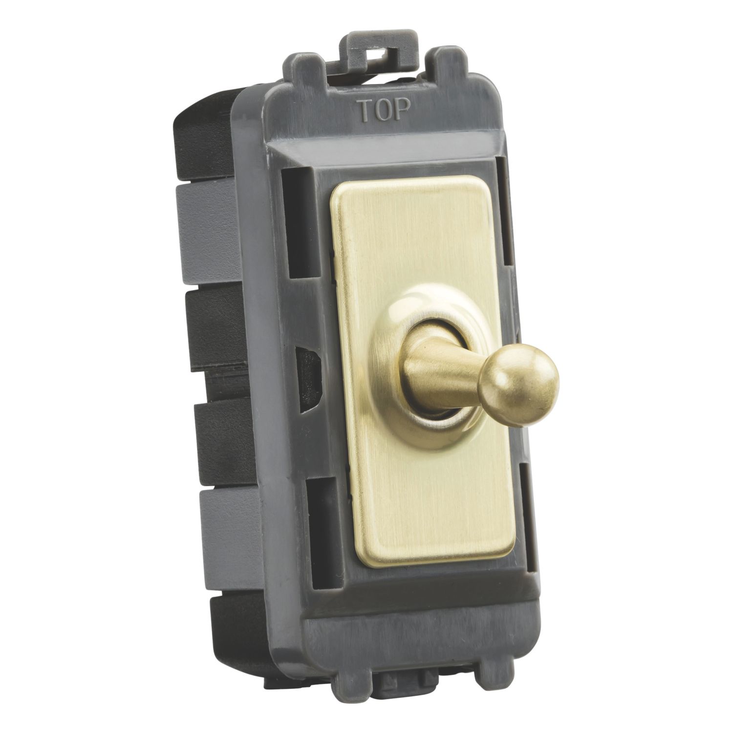 Knightsbridge 20AX Grid Intermediate Toggle Switch Brushed Brass (202CR)