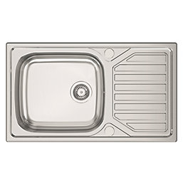 Clearwater OKIO 1 Bowl Stainless Steel Kitchen Sink & Drainer  860mm x 500mm
