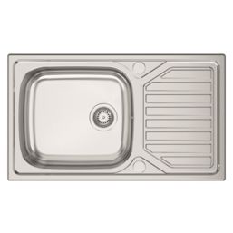 Clearwater OKIO 1 Bowl Stainless Steel Kitchen Sink & Drainer 860 x 500mm