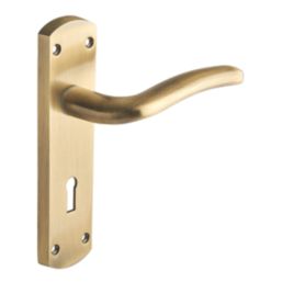 Designer Levers Goodrich Fire Rated Lever Lock Door Handle Pair Antique Brass