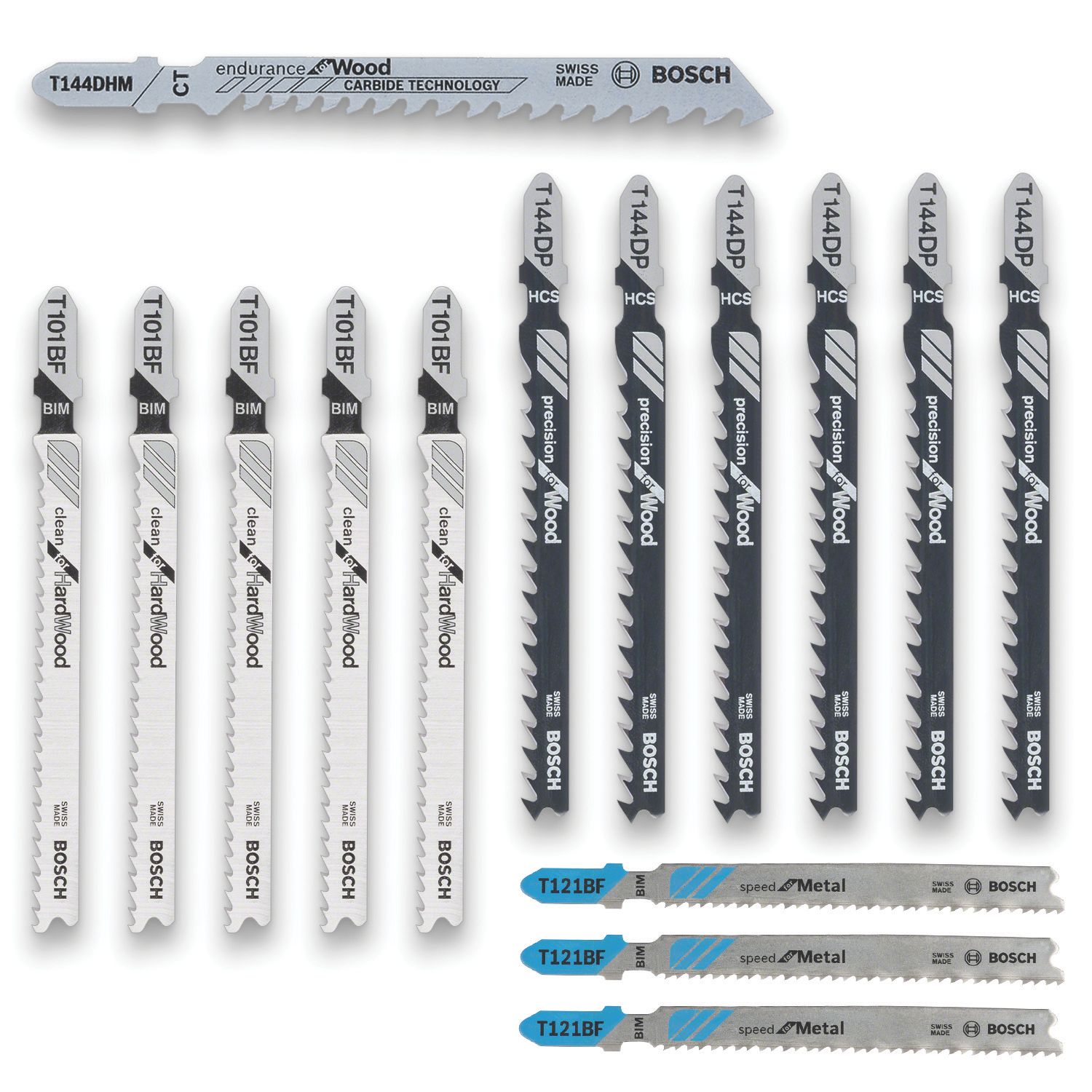 Bosch 2.607.011.437 Multi-Material Jigsaw Blade Set 15 Pieces (202KR)