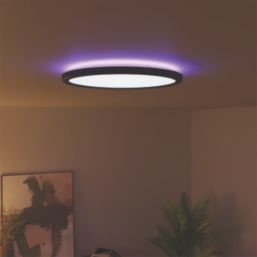 Calex Halo RGB & White LED Smart Ceiling Light Black 22W 1500lm