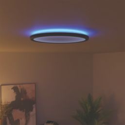 Calex Halo RGB & White LED Smart Ceiling Light Black 22W 1500lm