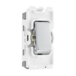 British General Nexus 20A Grid DP Control Switch Brushed Steel