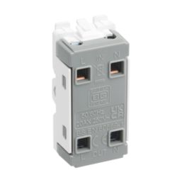 British General Nexus 20A Grid DP Control Switch Brushed Steel