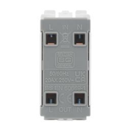 British General Nexus 20A Grid DP Control Switch Brushed Steel
