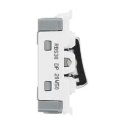 British General Nexus 20A Grid DP Control Switch Brushed Steel