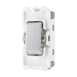 British General Nexus 20A Grid DP Control Switch Brushed Steel