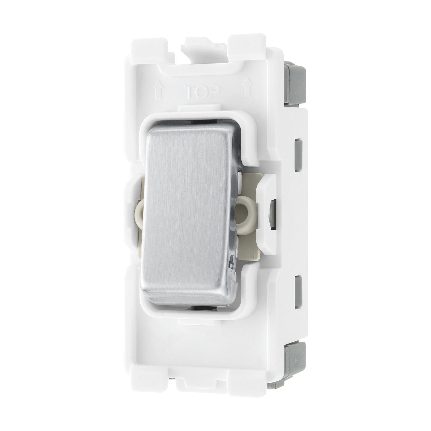 British General Nexus 20A Grid DP Control Switch Brushed Steel (202RF)